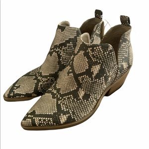 Snake skin (faux) booties
